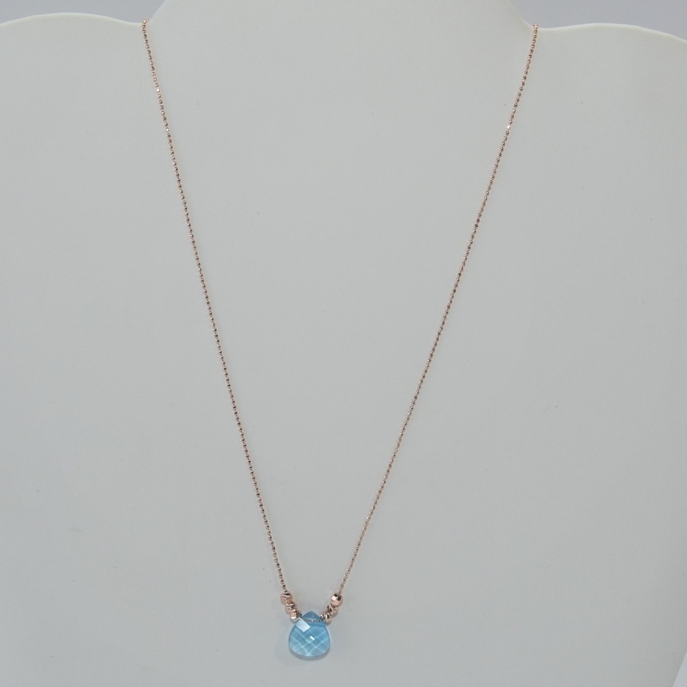 Rose gold crystal drop necklace